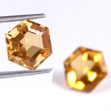 Natural citrine fancy diamond cut 9x9mm facet 6 cts